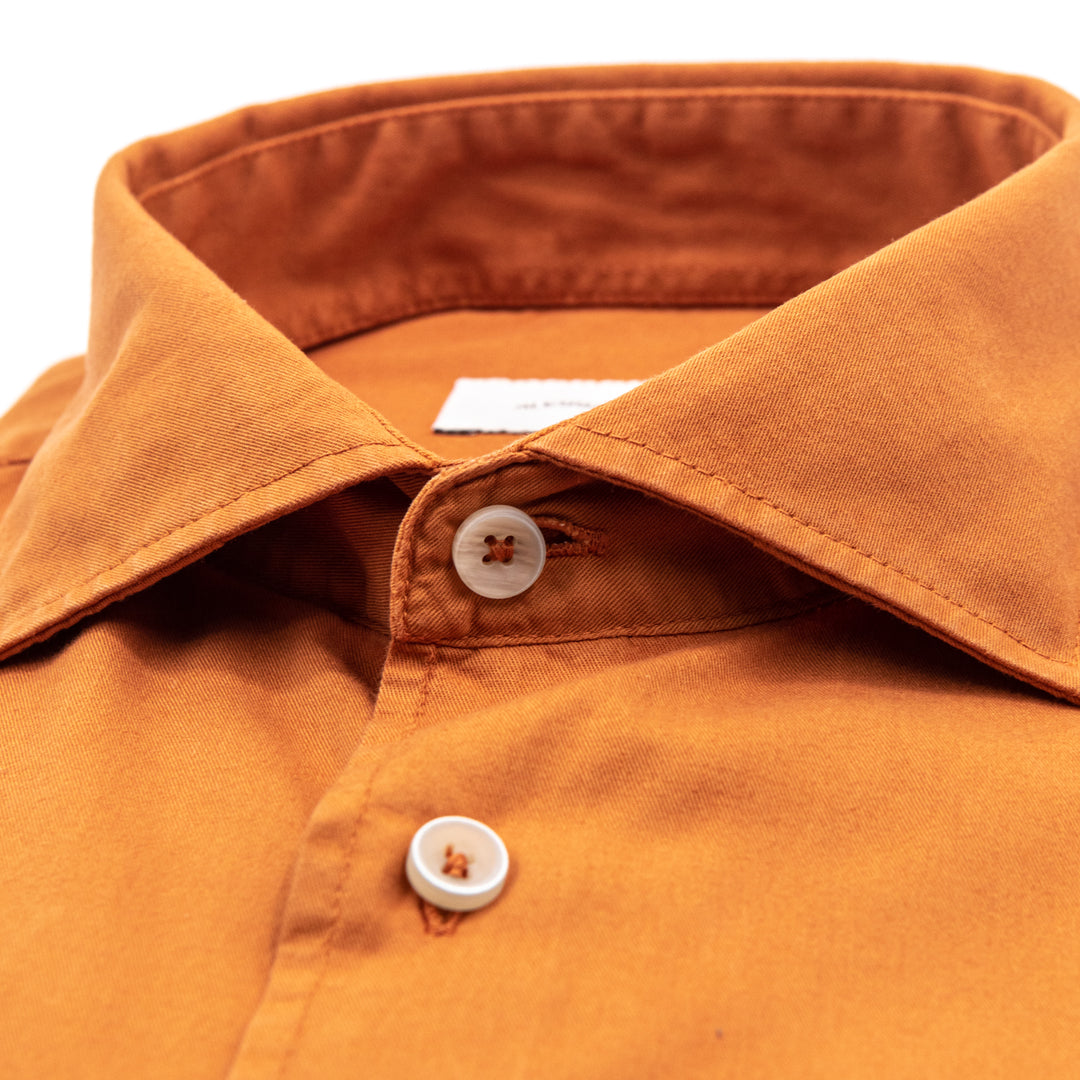 Camicia in Cotone Arancio Bruciato