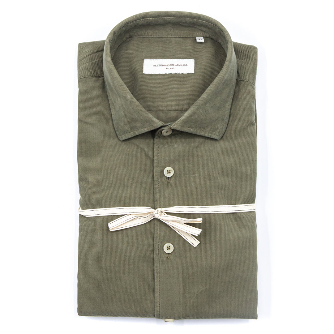Camicia Velluto a Coste Verde Oliva