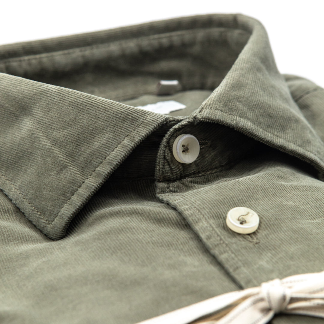 Camicia Velluto a Coste Verde Oliva