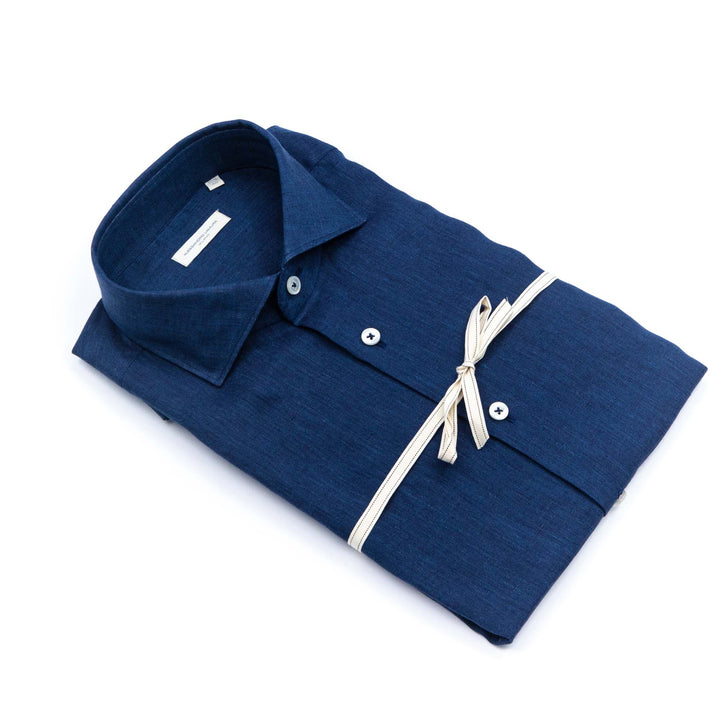 White Shirt Embroidered with Black Floral Details