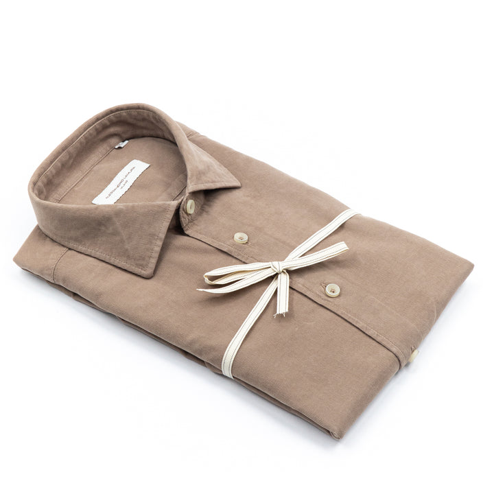 Camicia Velluto a Coste Tortora