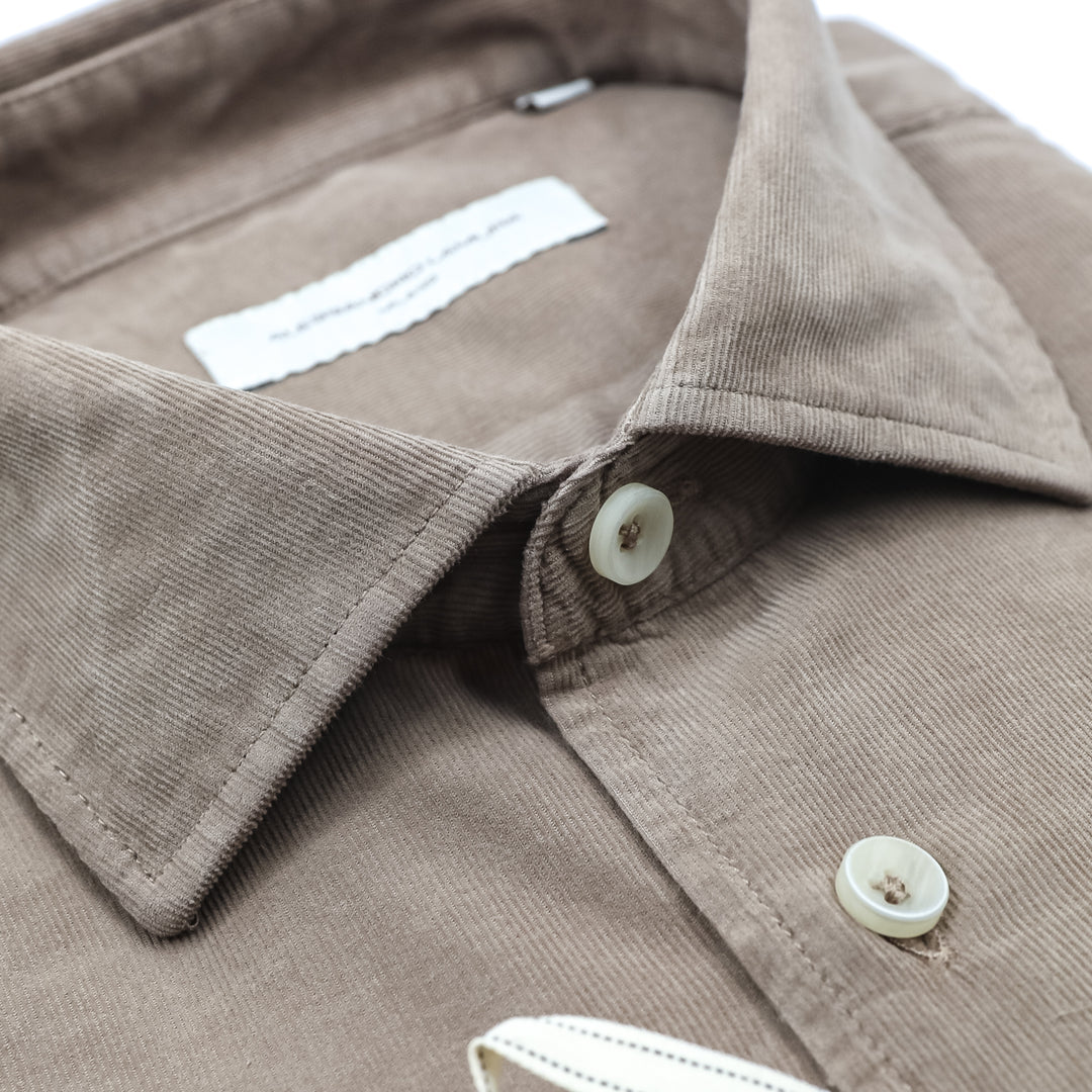 Camicia Velluto a Coste Tortora