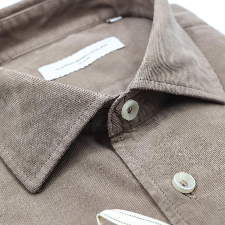 Camicia Velluto a Coste Tortora