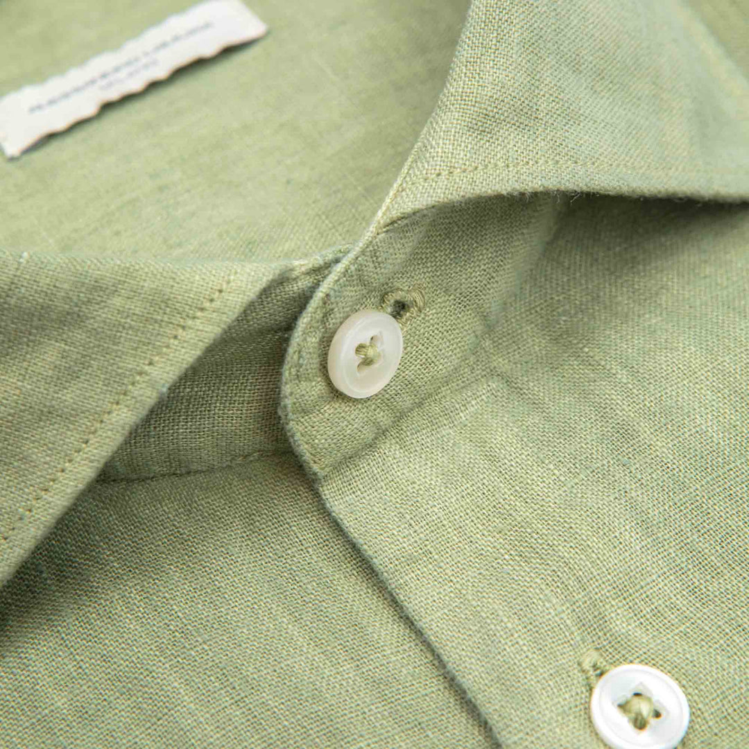 White Shirt Embroidered with Black Floral Details