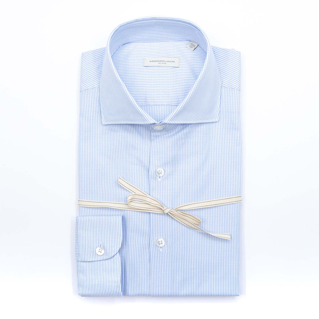 Camicia a righe azzurra