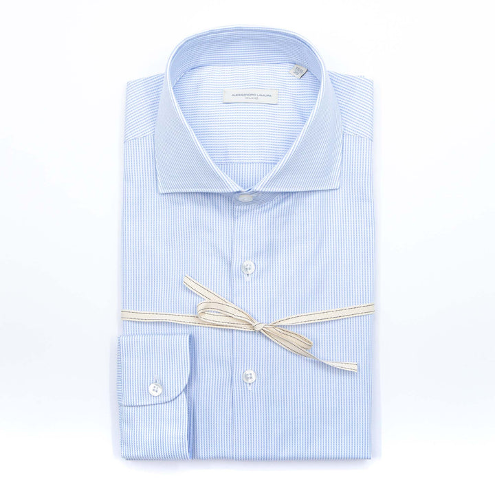 Camicia a righe azzurra