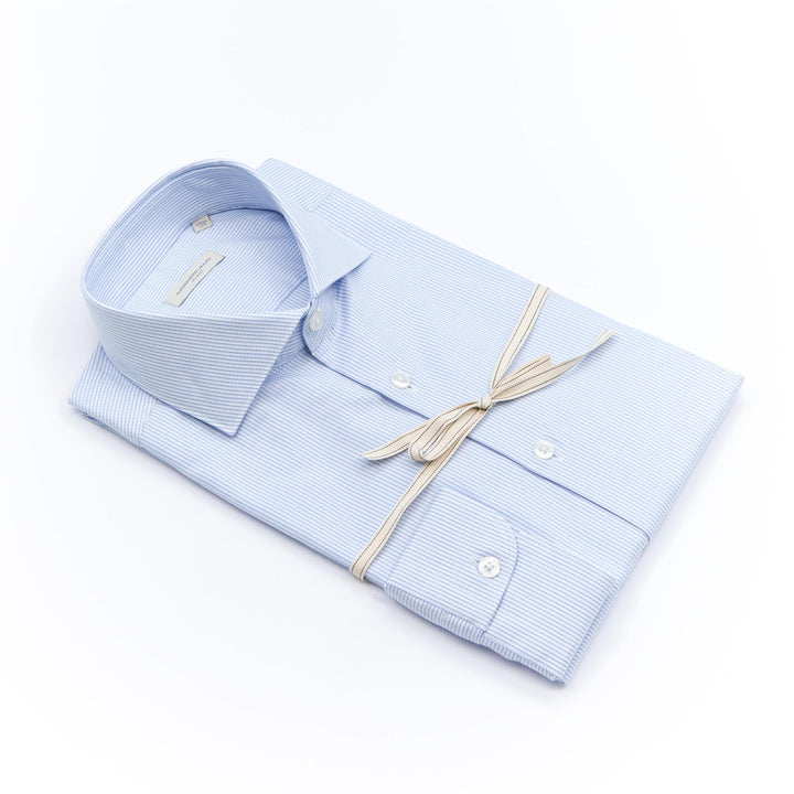 Camicia a righe azzurra
