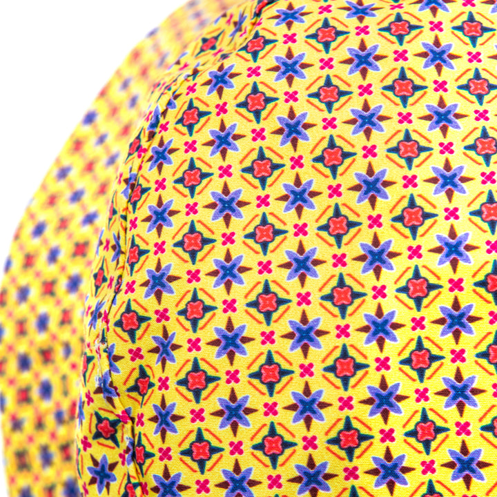 Cappello bucket giallo fantasia geometrica