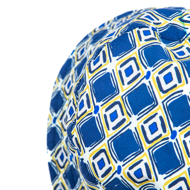 Cappello bucket blu fantasia geometrica