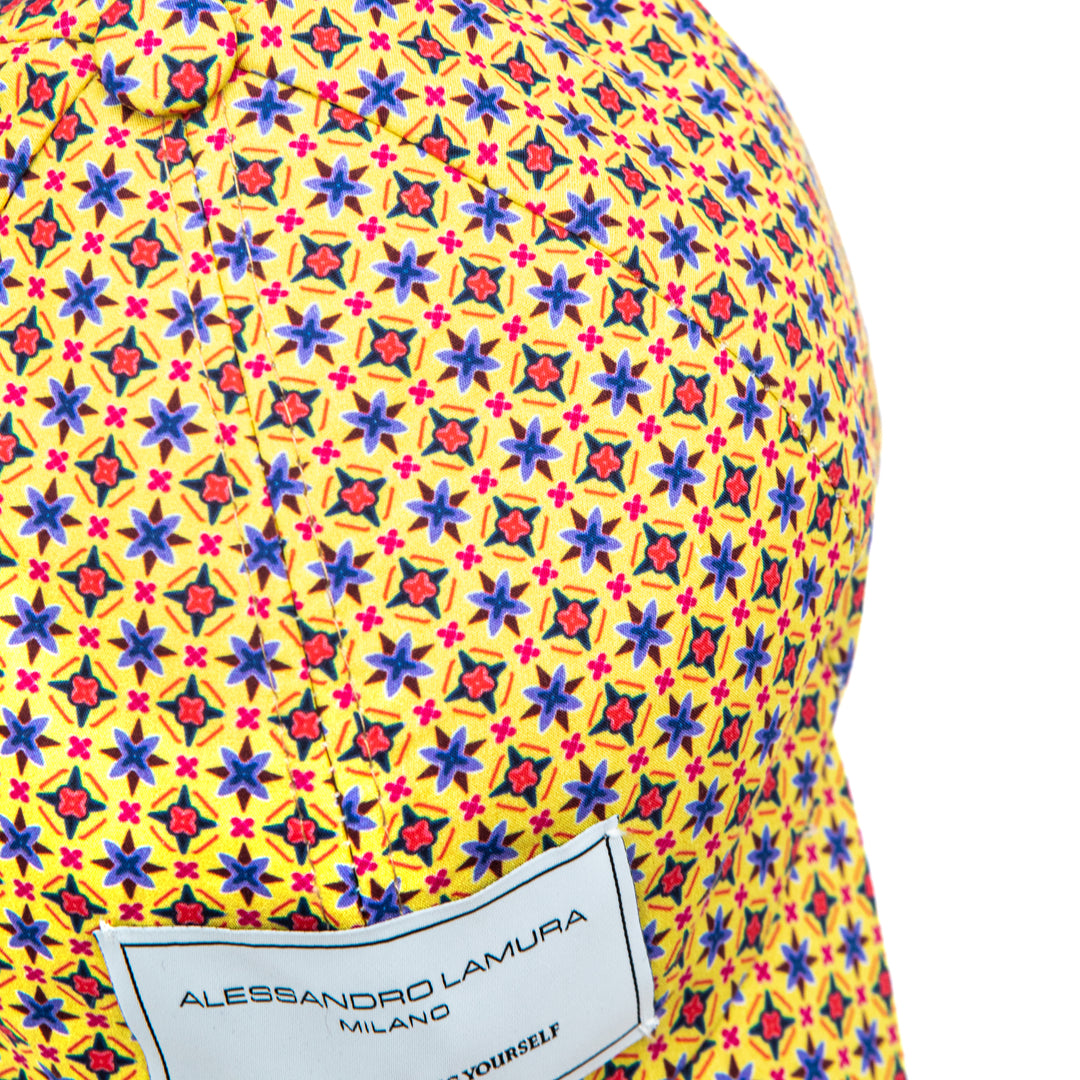 Cappellino da baseball giallo fantasia geometrica