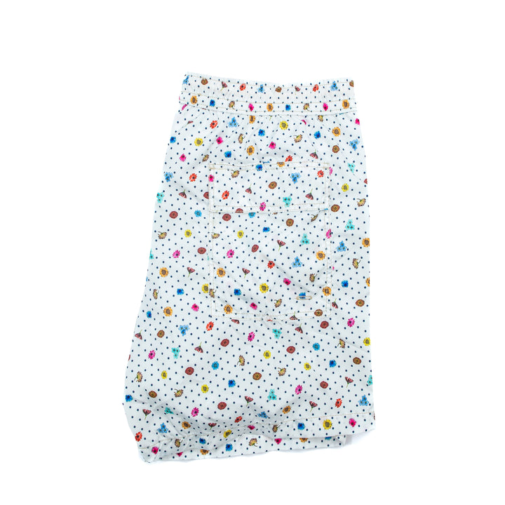 Costume Micro Fiori Multicolor su Fondo Bianco