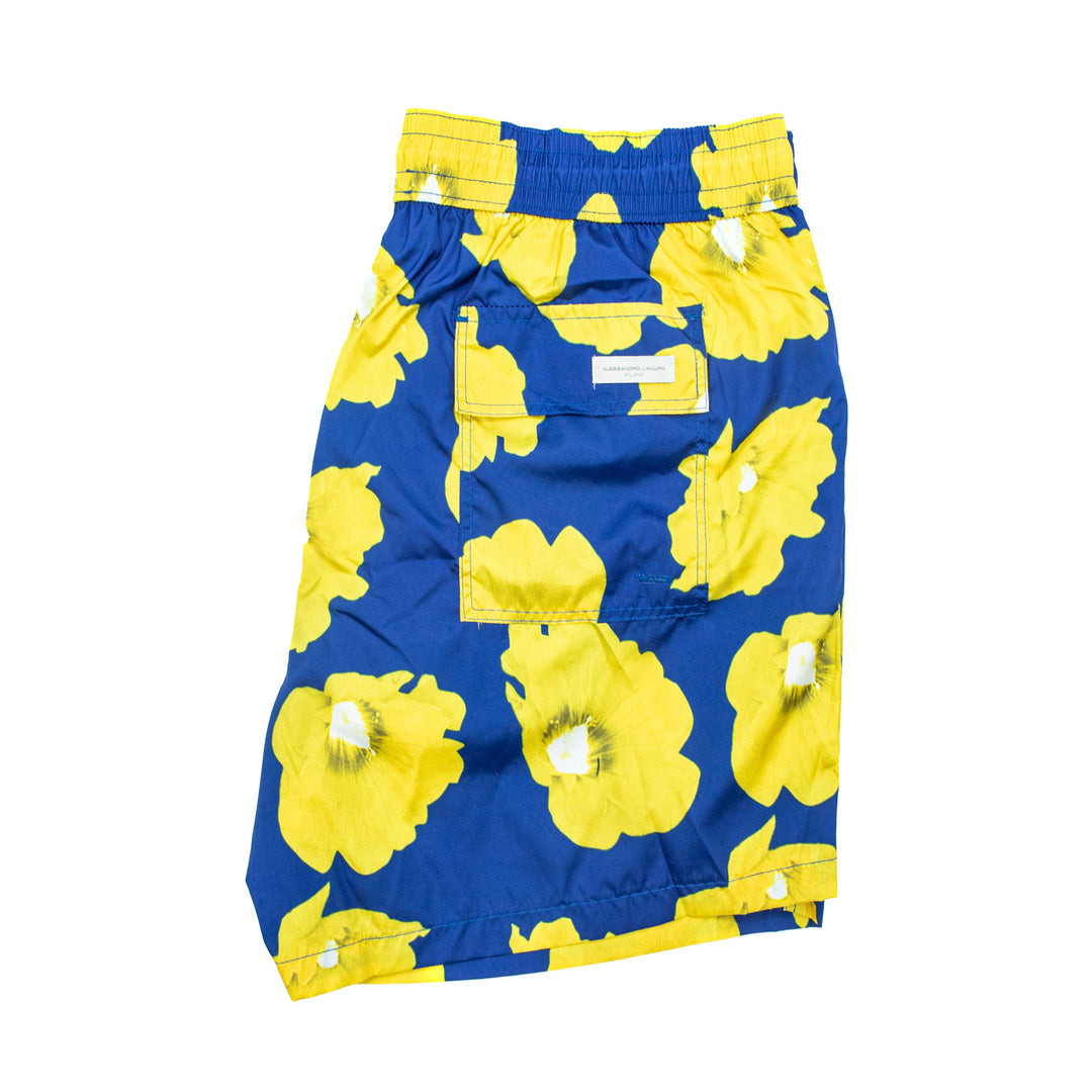 Costume Fantasia Floreale Blu Elettrico e Giallo