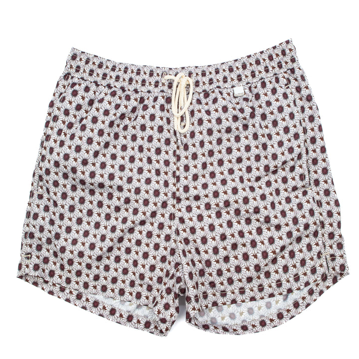 Costume stampa margherite  fondo bordeaux