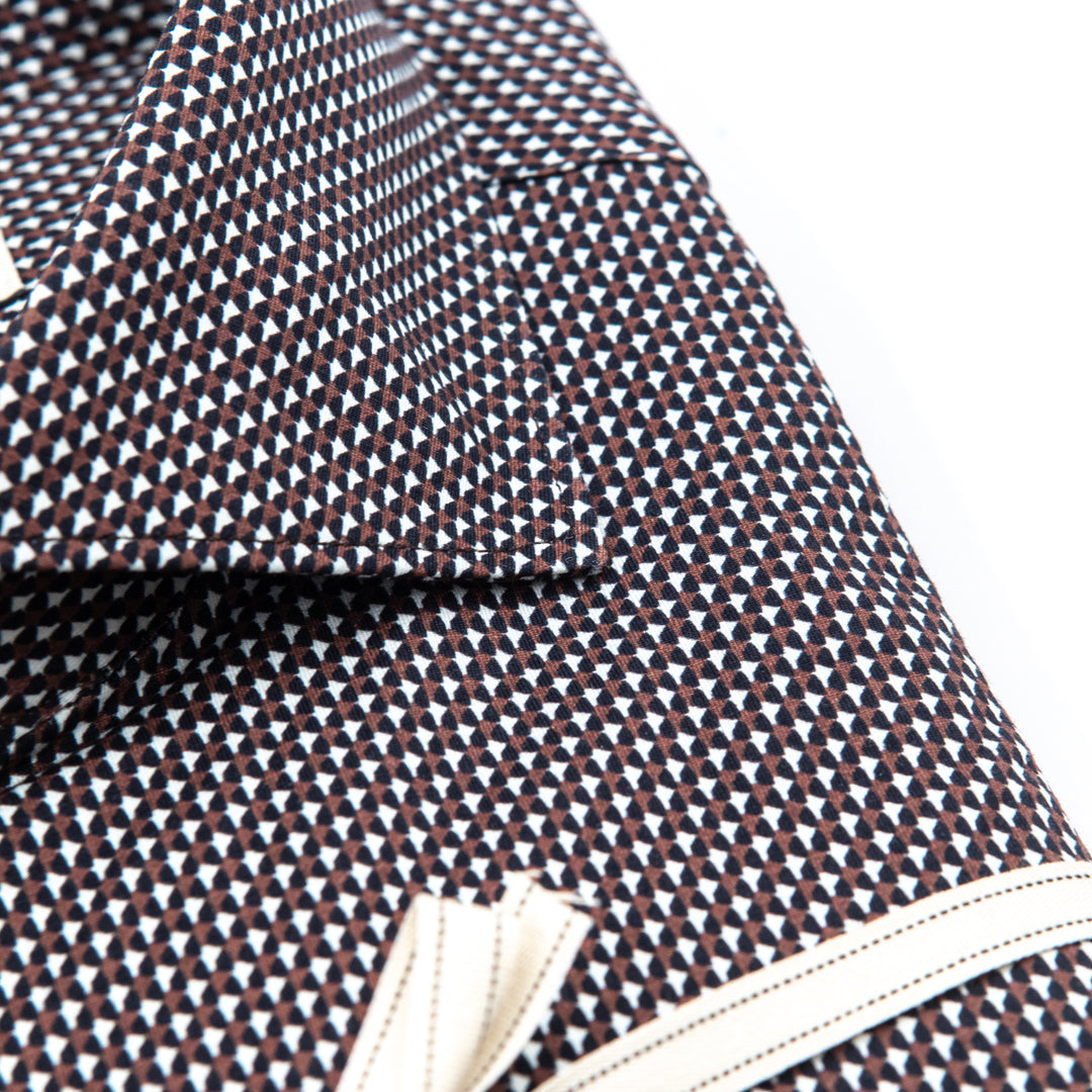 Camicia Fantasia Geometrica Marrone e Celeste