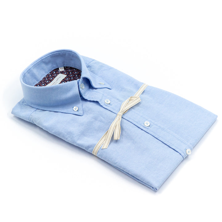 Camicia Oxford Azzurra con Interno Fantasia