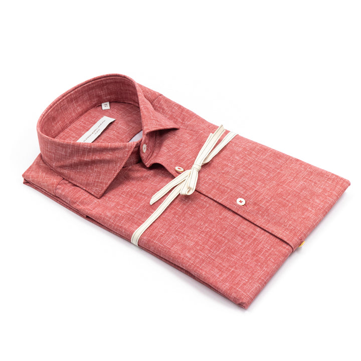 Camicia in Lino Rosso Melange