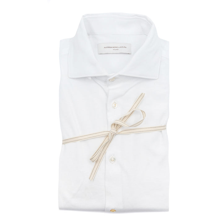 Camicia Tessuto Piqué Bianco