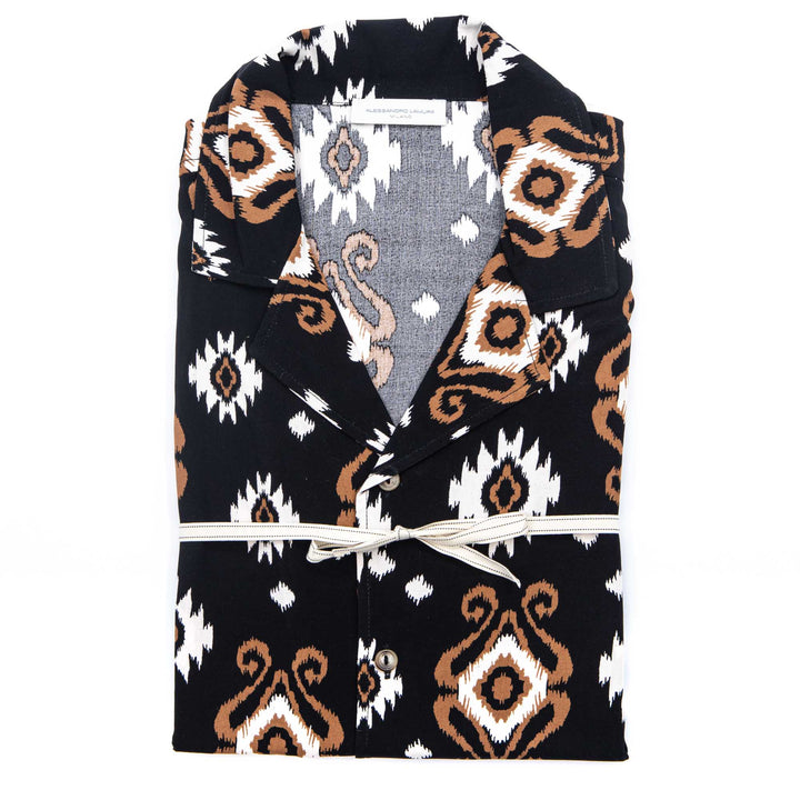 Camicia in Cotone ikat mezza manica