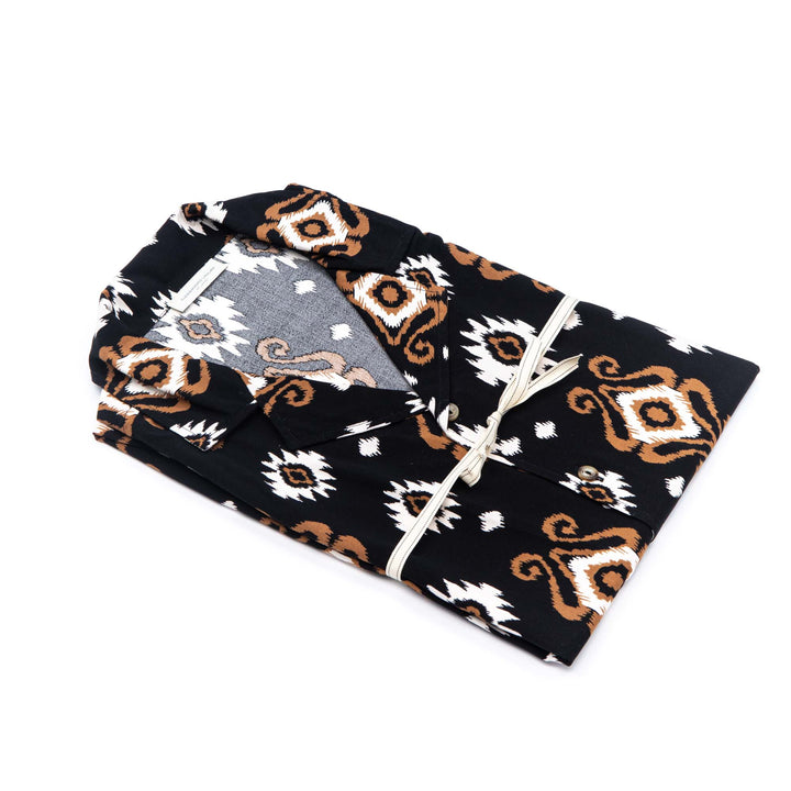 Camicia in Cotone ikat mezza manica