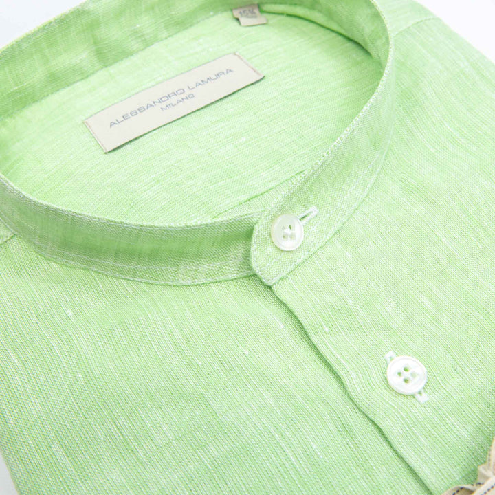 White Shirt Embroidered with Black Floral Details