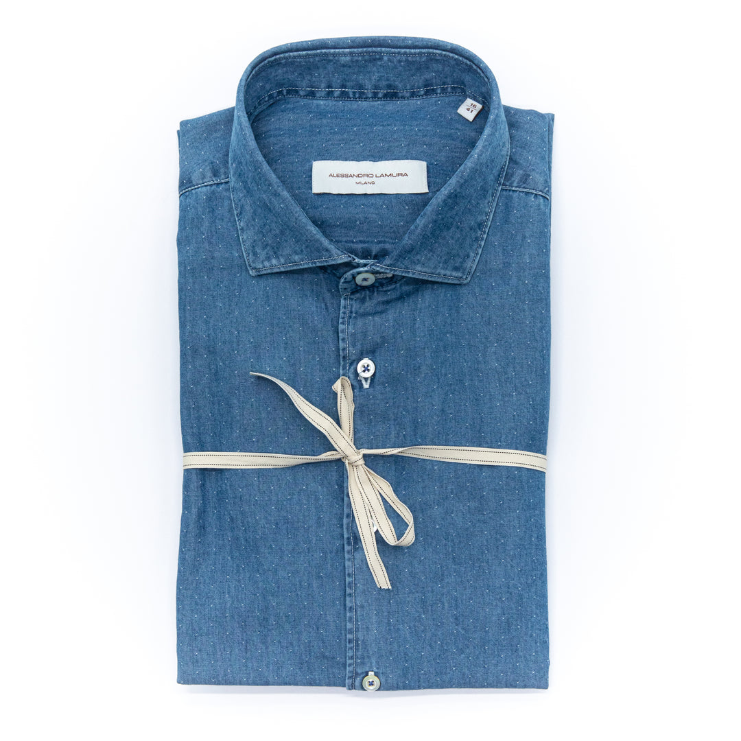 Camicia Denim Puntinata