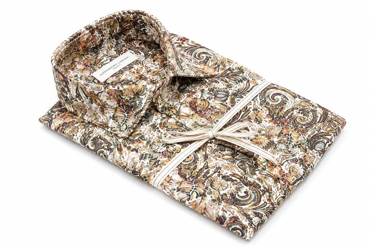 Camicia in Lino Fantasia Paisley Multicolor