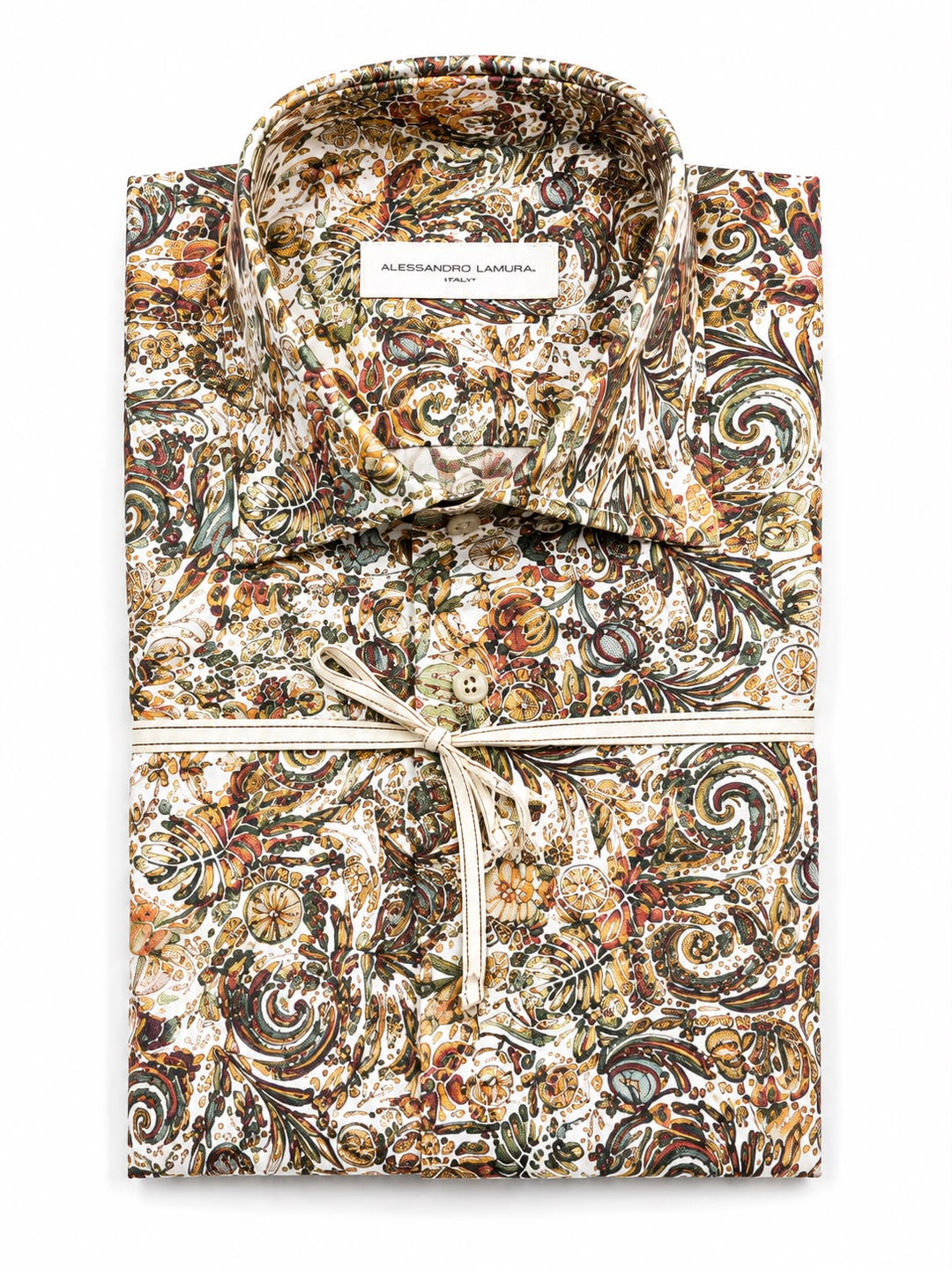 Camicia in Lino Fantasia Paisley Multicolor