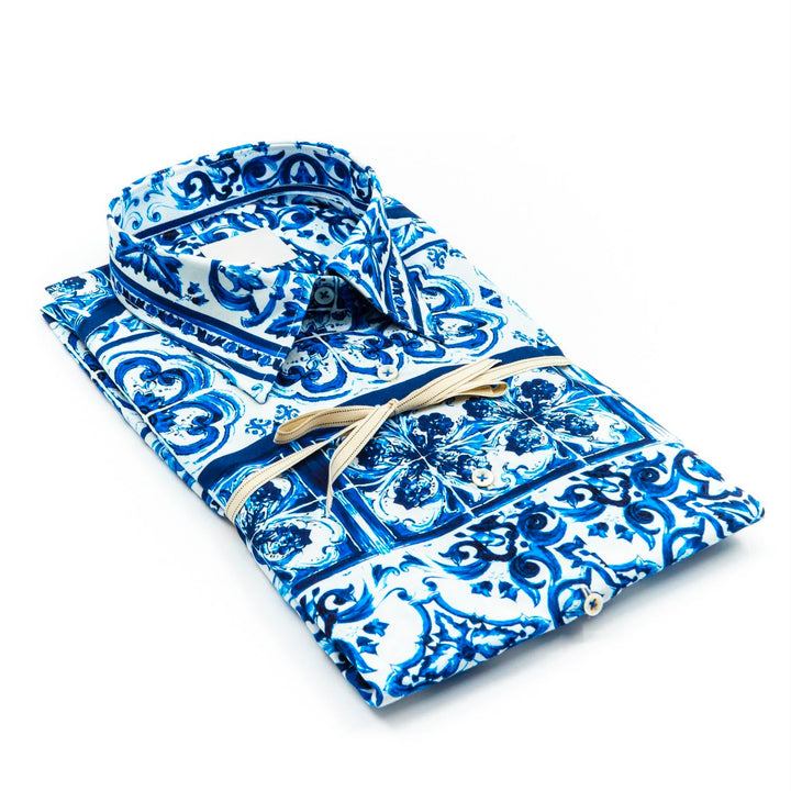 Camicia Fantasia Maiolica Blu