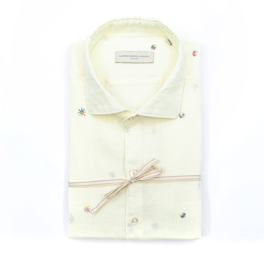 Camicia in Lino Ricamata